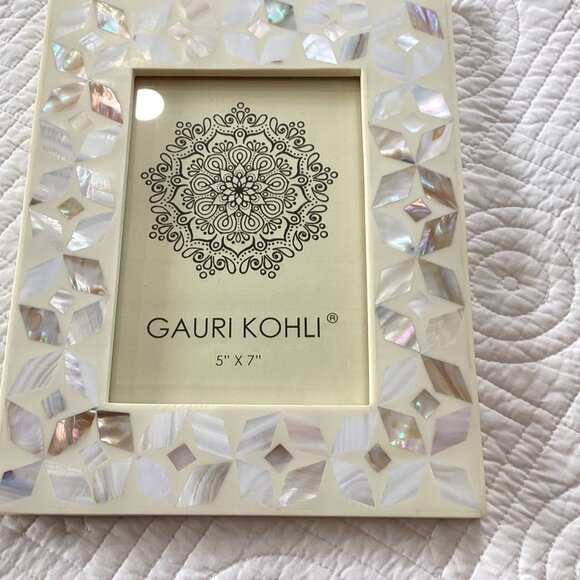 NEW Gauri Kohli Uday Picture Frame  5" X 7" Handcrafted Mother Of Pearl Mosaic G - Picture 10 of 16